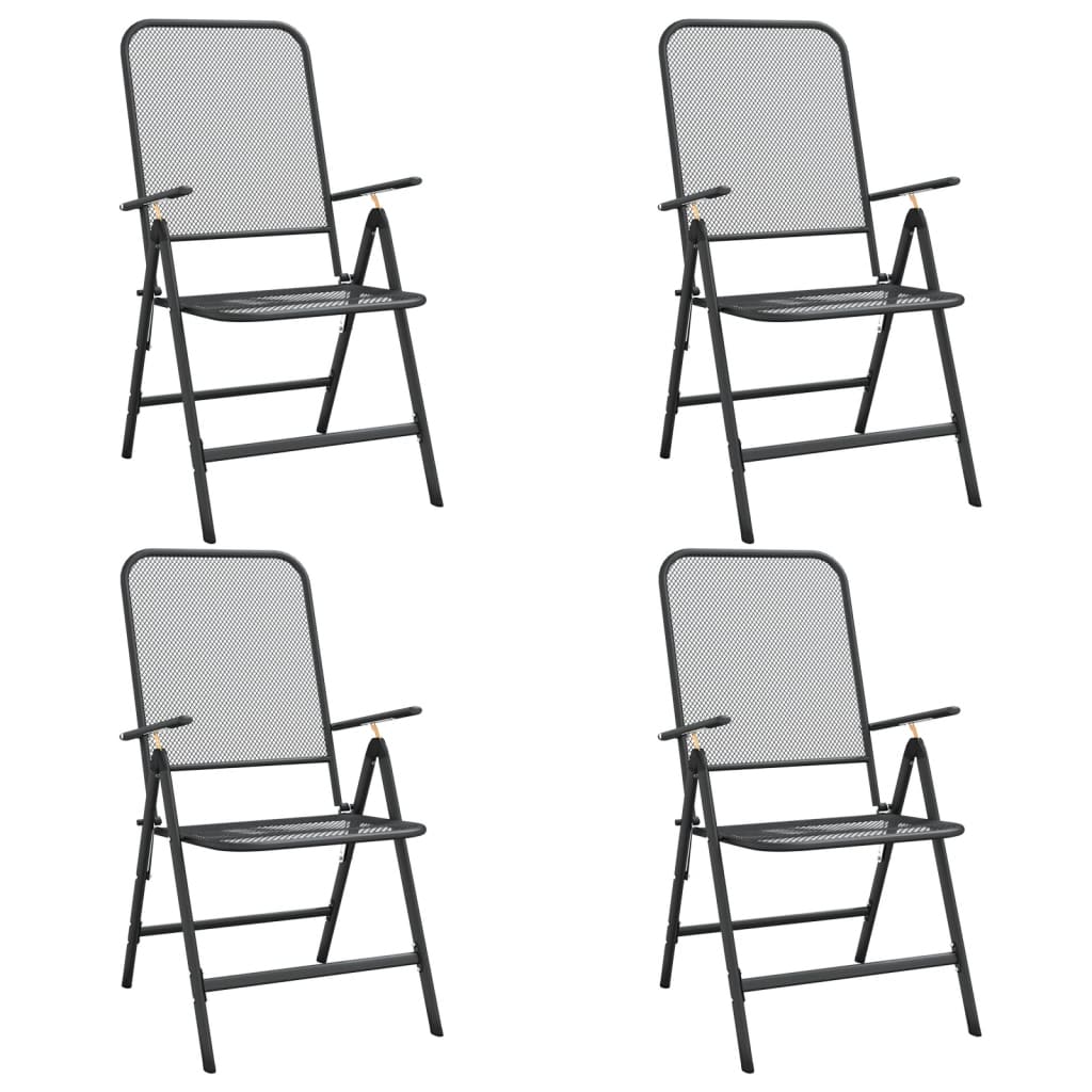 Garden Dining Set | Anthracite | Expanded metal mesh | Compact | Foldable