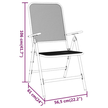 Garden Dining Set | Anthracite | Expanded metal mesh | Compact | Foldable