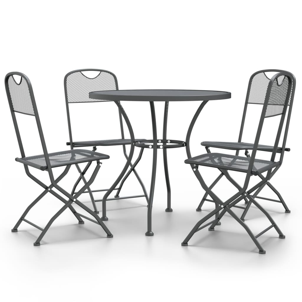 Garden Dining Set | Anthracite | Expanded metal mesh | Medium | Foldable