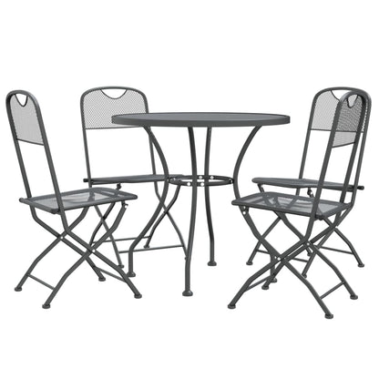 Garden Dining Set | Anthracite | Expanded metal mesh | Medium | Foldable