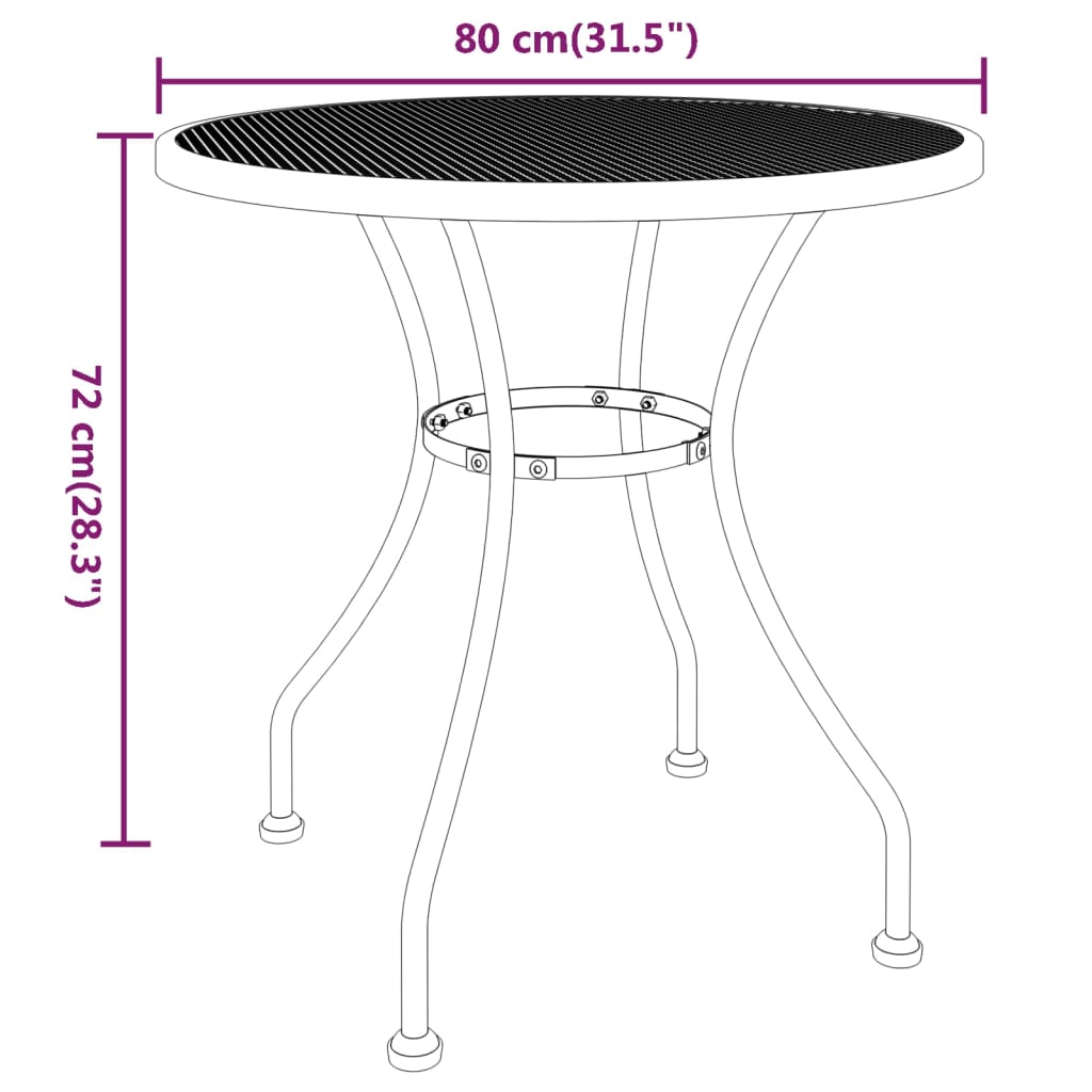Garden Dining Set | Anthracite | Expanded metal mesh | Medium | Foldable