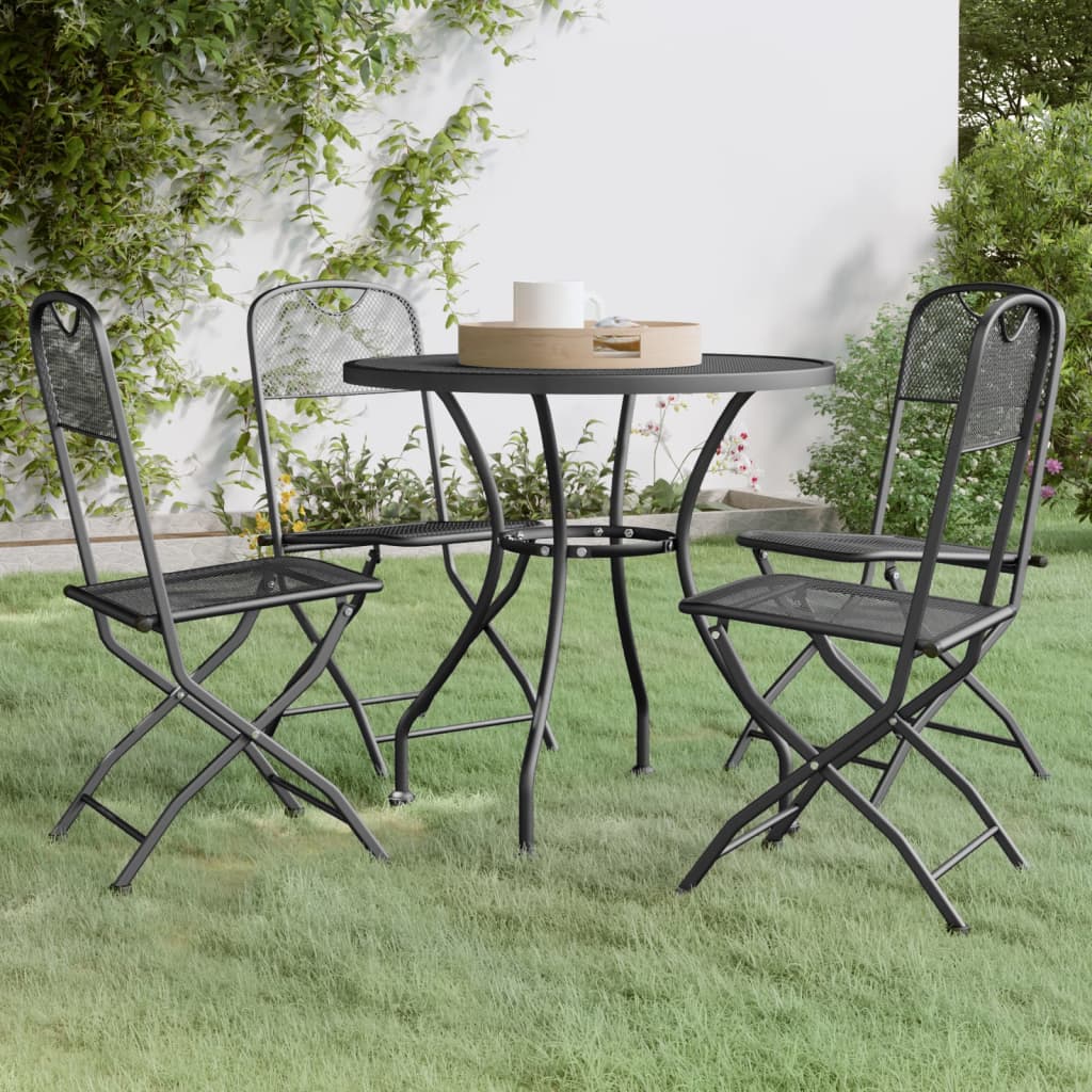 Garden Dining Set | Anthracite | Expanded metal mesh | Medium | Foldable