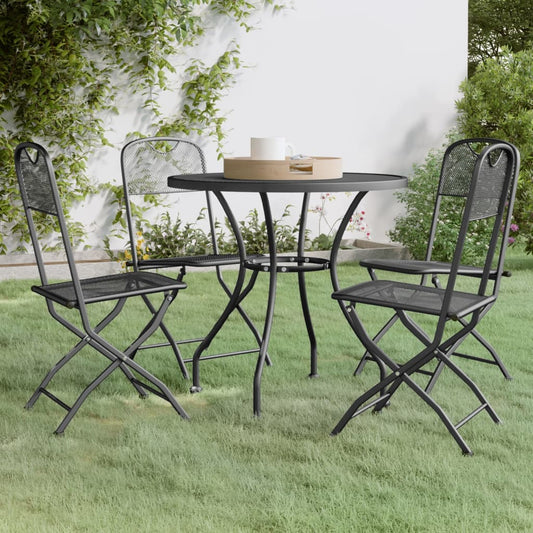 Garden Dining Set | Anthracite | Expanded metal mesh | Medium | Foldable