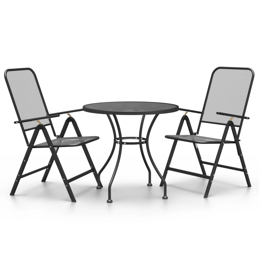 Garden Dining Set | Anthracite | Expanded metal mesh | Medium | Foldable