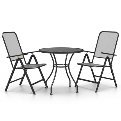 Garden Dining Set | Anthracite | Expanded metal mesh | Medium | Foldable