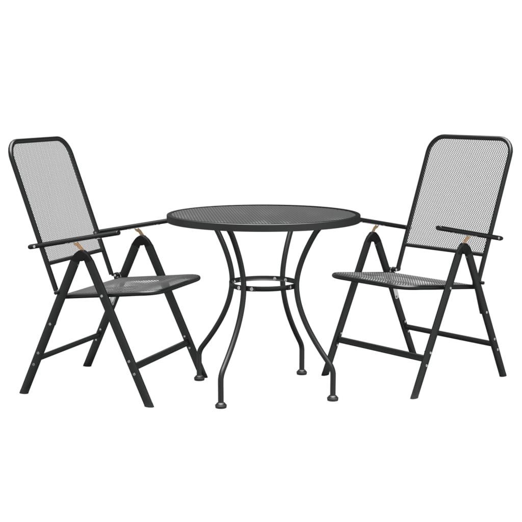 Garden Dining Set | Anthracite | Expanded metal mesh | Medium | Foldable