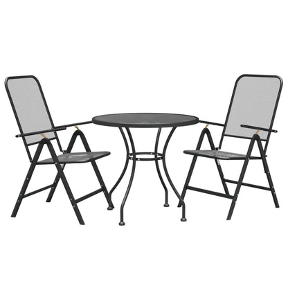 Garden Dining Set | Anthracite | Expanded metal mesh | Medium | Foldable