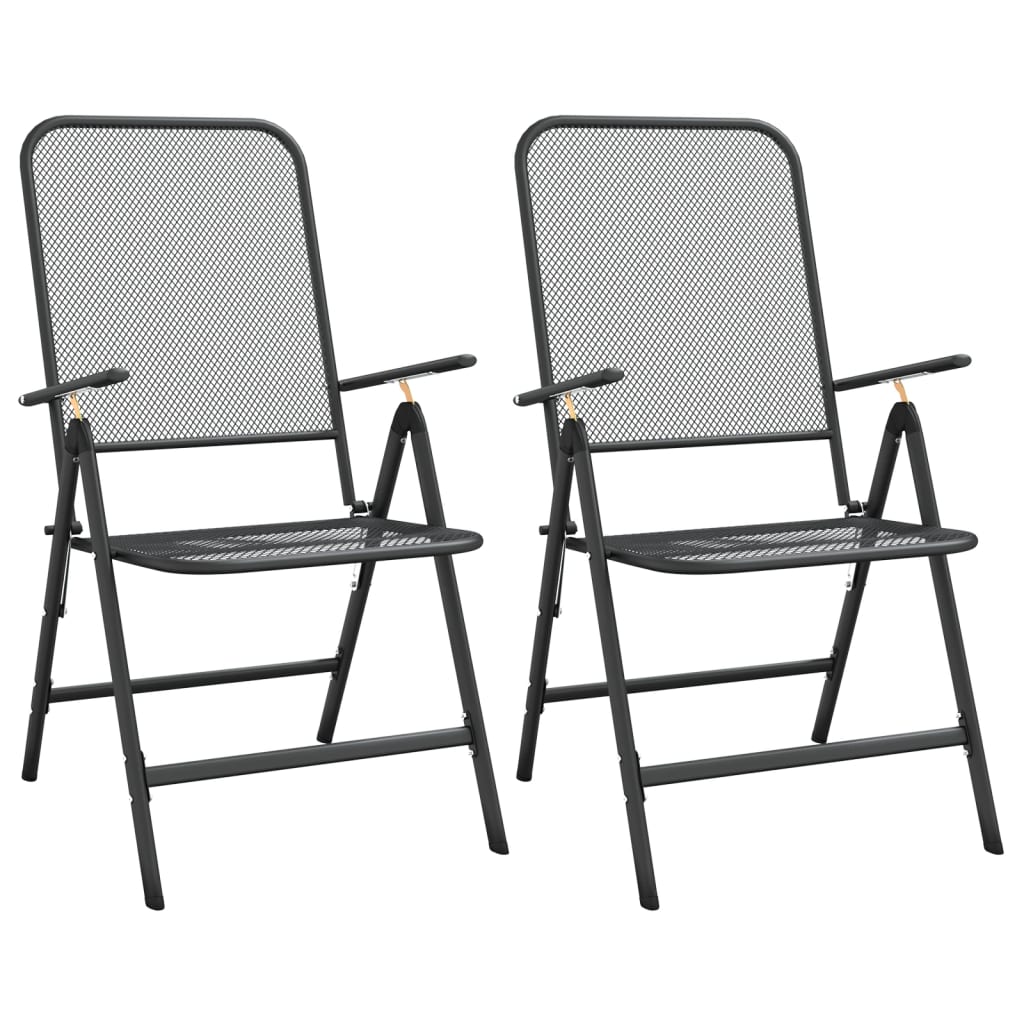 Garden Dining Set | Anthracite | Expanded metal mesh | Medium | Foldable
