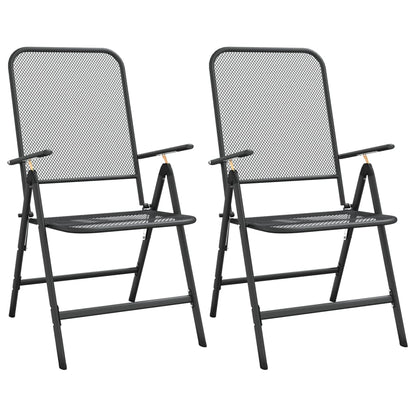 Garden Dining Set | Anthracite | Expanded metal mesh | Medium | Foldable