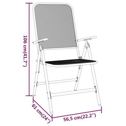 Garden Dining Set | Anthracite | Expanded metal mesh | Medium | Foldable