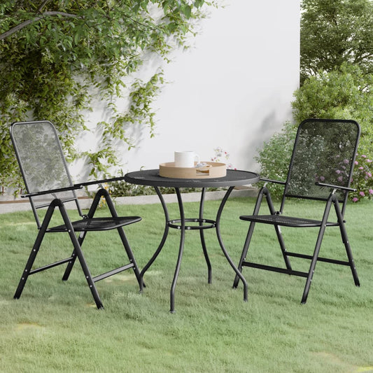Garden Dining Set | Anthracite | Expanded metal mesh | Medium | Foldable