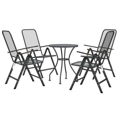 5 Piece Garden Dining Set Expanded Metal Mesh Anthracite