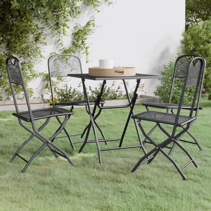 Garden Dining Set | Anthracite | Expanded metal mesh | Foldable