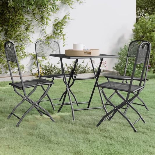 Garden Dining Set | Anthracite | Expanded metal mesh | Foldable