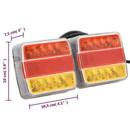 Trailer Lights 2 pcs Red 10.5x7.5x10 cm 12V LED Bulb