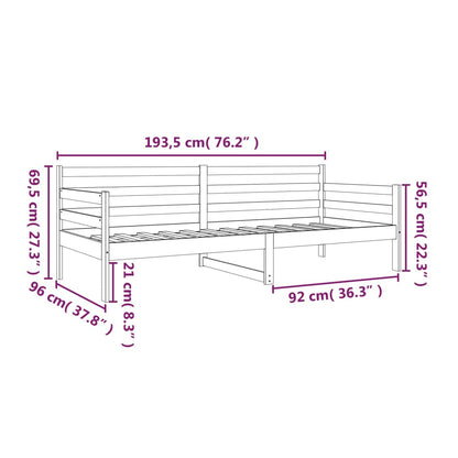 Day Bed without Mattress 90x190cm Solid Wood Pine