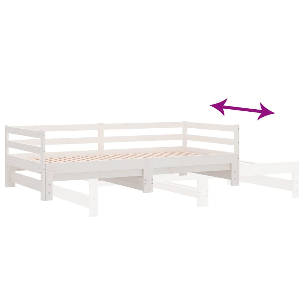 Pull-out Day Bed without Mattress White 90x190 cm