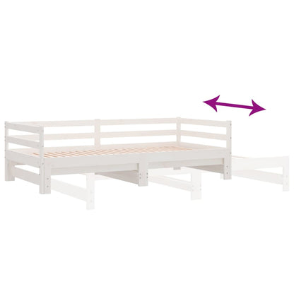 Pull-out Day Bed without Mattress White 90x190 cm