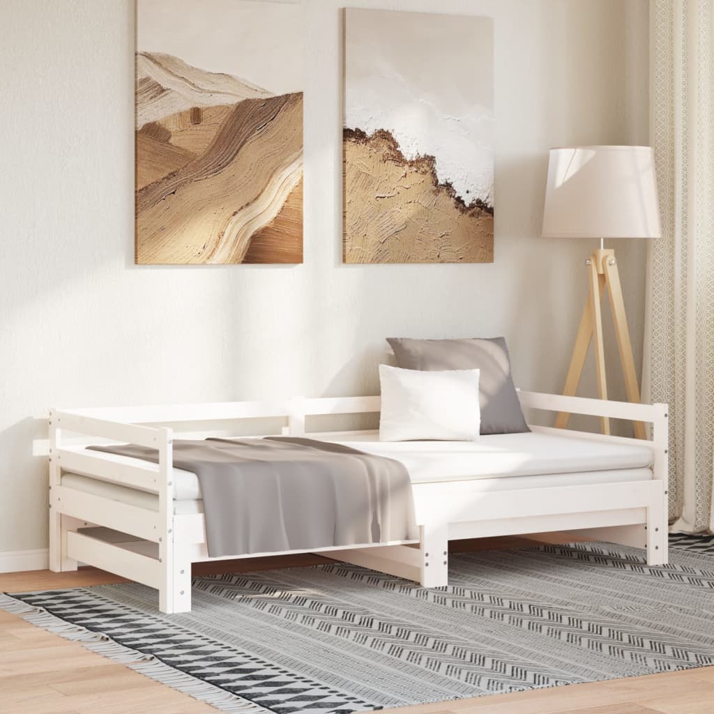 Pull-out Day Bed without Mattress White 90x190 cm
