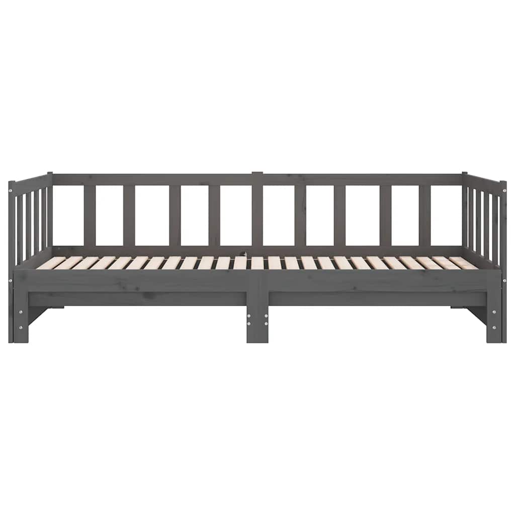 Pull-out Day Bed without Mattress Grey 2x(90x190)cm
