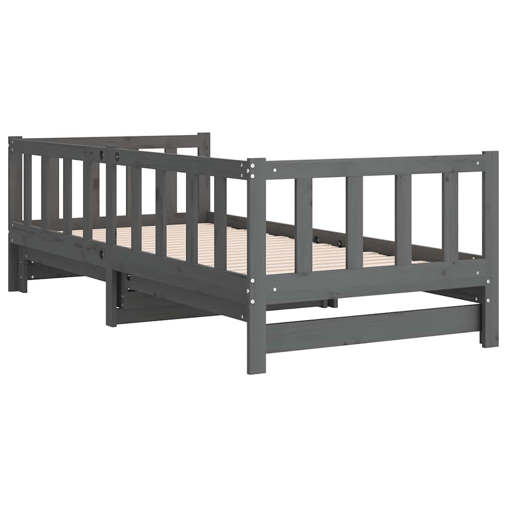 Pull-out Day Bed without Mattress Grey 2x(90x190)cm
