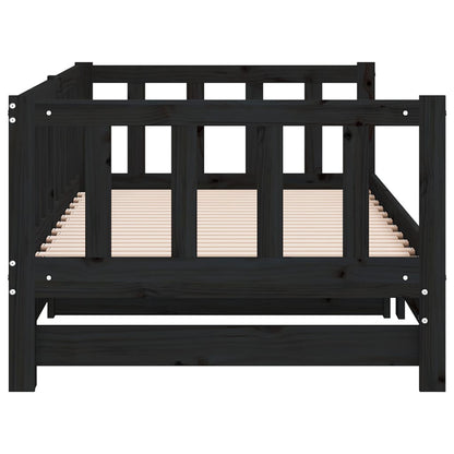Day Bed | Black | Solid Pine Wood | Double | Pull-Out | Rectangular