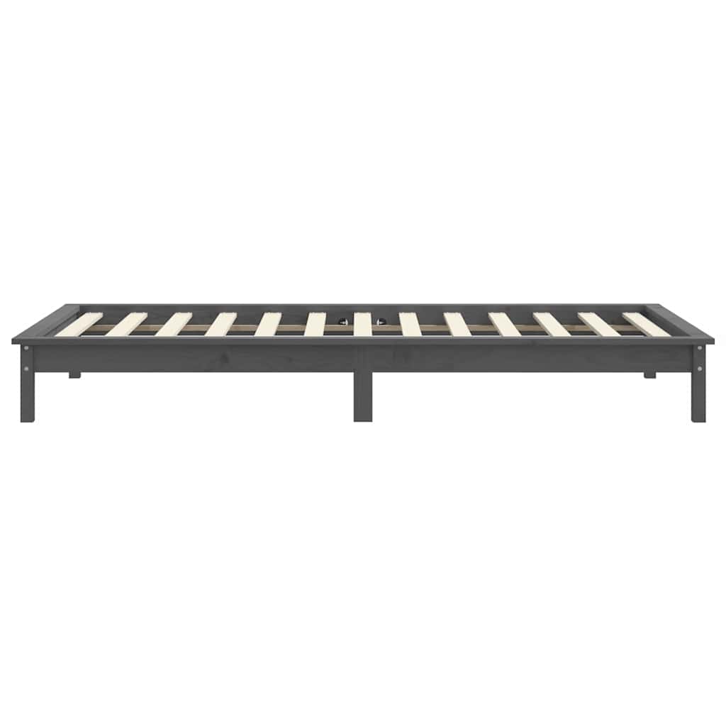 Bed Frame without Mattress Grey 90x200 cm Solid Wood