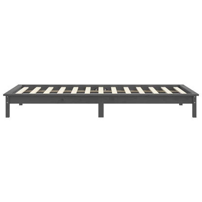 Bed Frame without Mattress Grey 90x200 cm Solid Wood