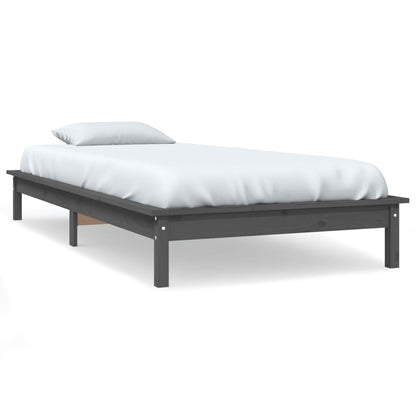 Bed Frame | Grey | Solid Pine Wood | Single | Durable | Bed Frame