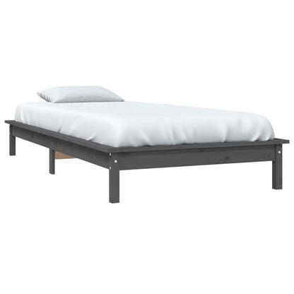 Bed Frame | Grey | Solid Pine Wood | Single | Durable | Bed Frame