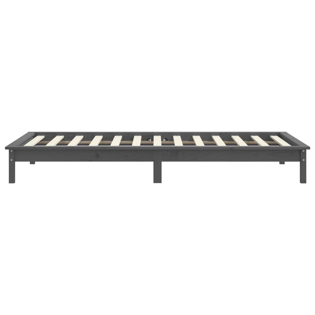 Bed Frame | Grey | Solid Pine Wood | Single | Durable | Bed Frame
