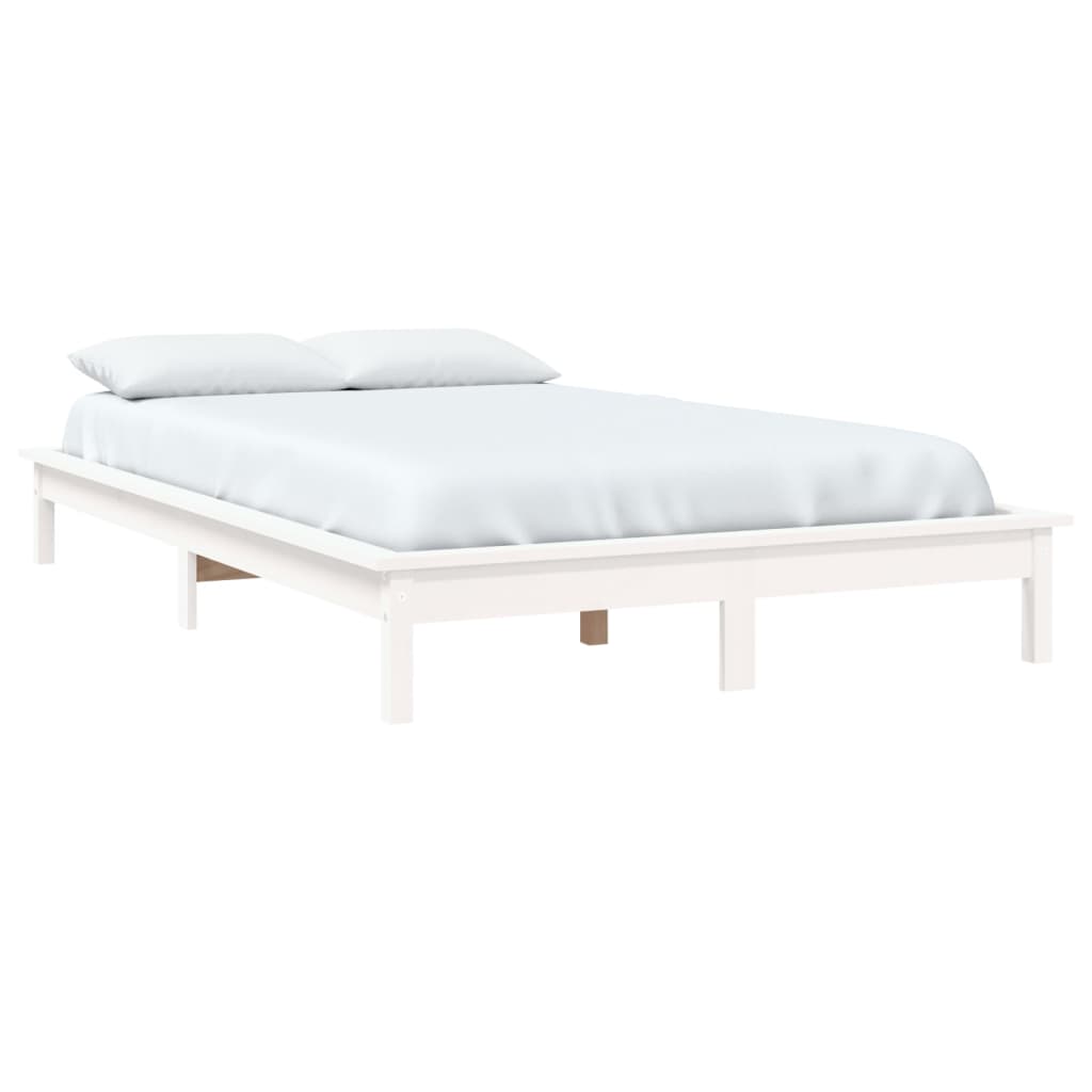 Bed Frame | White | Solid pine wood | 120x200 cm |  Durable  | Bed Frame