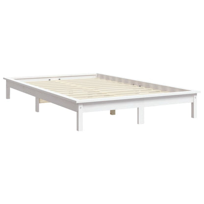 Bed Frame | White | Solid pine wood | 120x200 cm |  Durable  | Bed Frame