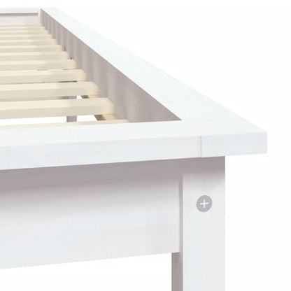 Bed Frame | White | Solid pine wood | 120x200 cm |  Durable  | Bed Frame
