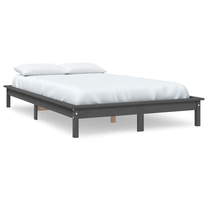 Bed Frame | Grey | Solid pine wood | Double | Durable | Bed Frame
