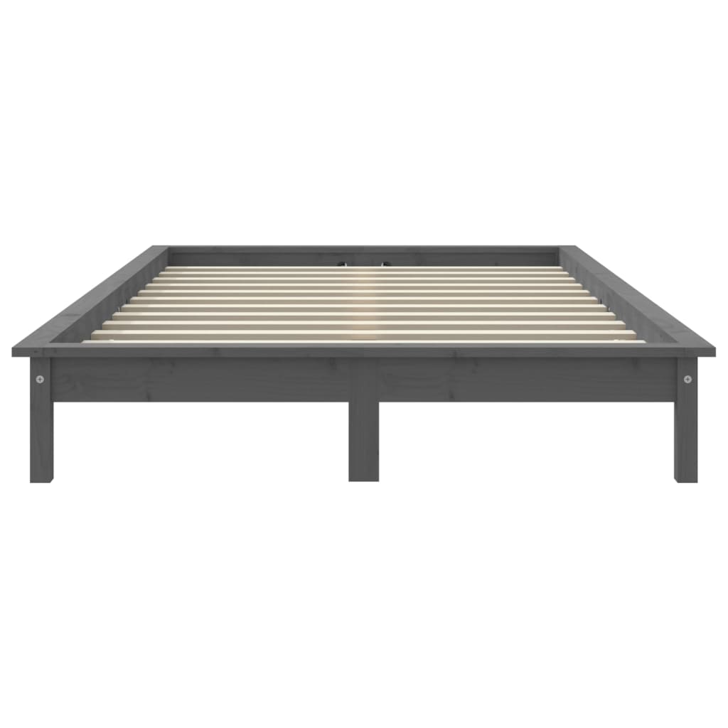 Bed Frame | Grey | Solid pine wood | Double | Durable | Bed Frame