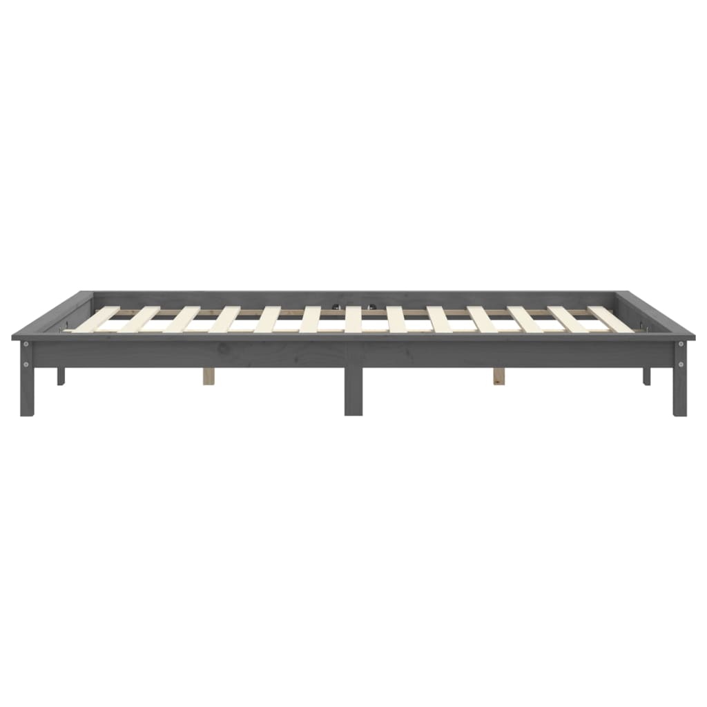 Bed Frame | Grey | Solid pine wood | Double | Durable | Bed Frame