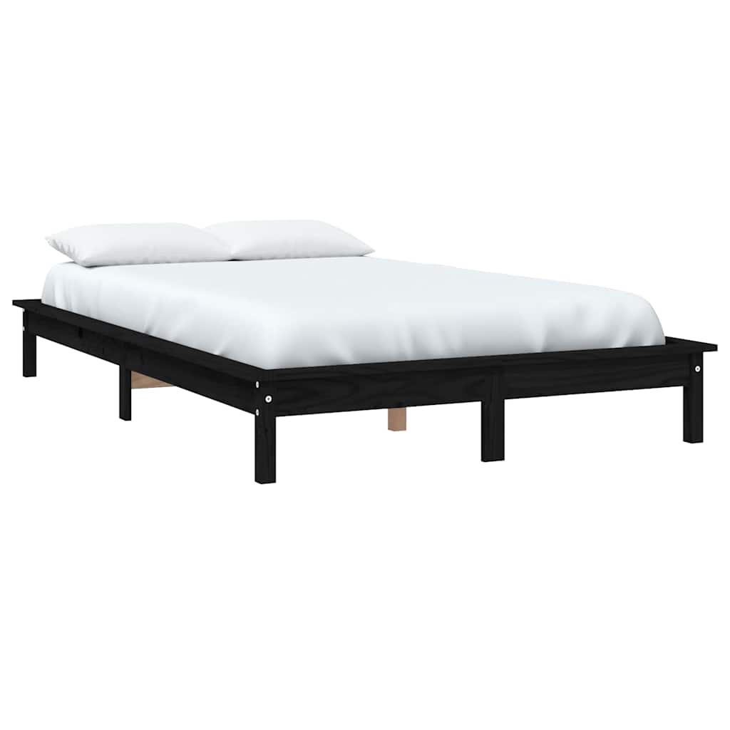 Bed Frame | Black | Solid Pine Wood | 120x200 cm |  Durable  | Bed Frame