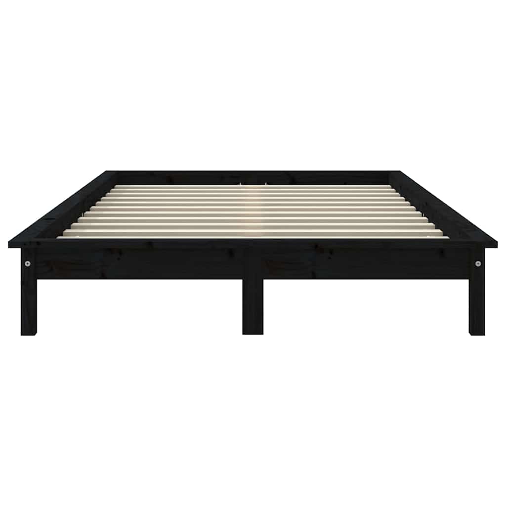 Bed Frame | Black | Solid Pine Wood | 120x200 cm |  Durable  | Bed Frame