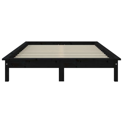 Bed Frame | Black | Solid Pine Wood | 120x200 cm |  Durable  | Bed Frame