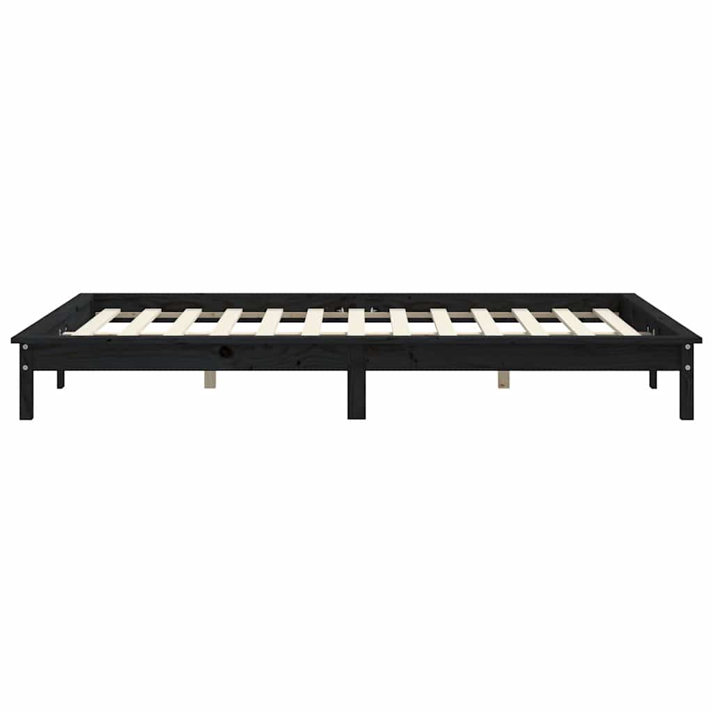 Bed Frame | Black | Solid Pine Wood | 120x200 cm |  Durable  | Bed Frame
