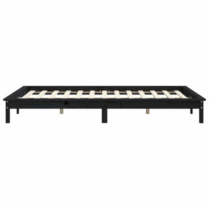 Bed Frame | Black | Solid Pine Wood | 120x200 cm |  Durable  | Bed Frame
