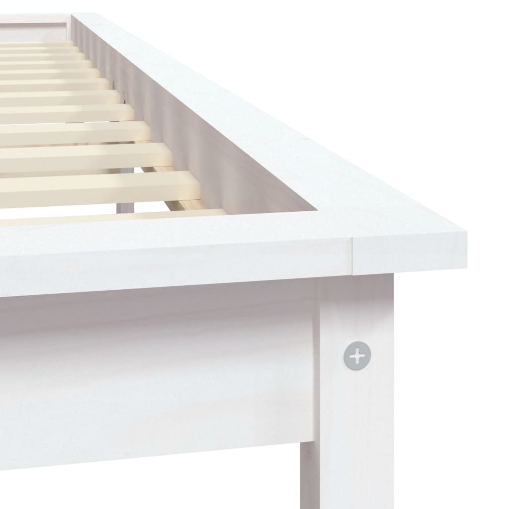 Bed Frame | White | Solid Pine Wood | Super King | Bed Frame