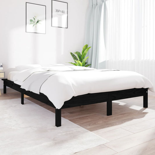 Bed Frame | Black | Solid pine wood | Super King Size | Durable