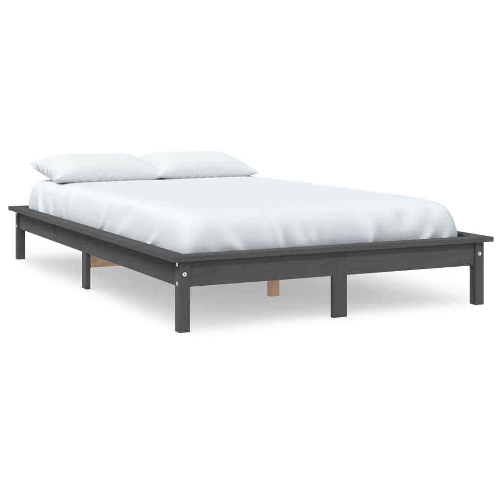 Bed Frame | Grey | Solid pine wood | d | Durable | Bed Frame