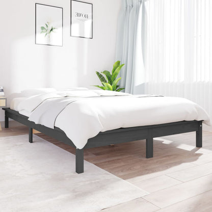 Bed Frame | Grey | Solid pine wood | d | Durable | Bed Frame