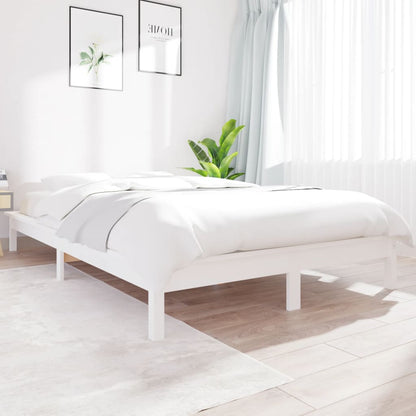 Bed Frame | White | Solid Pine Wood | Double | Durable | Bed Frame