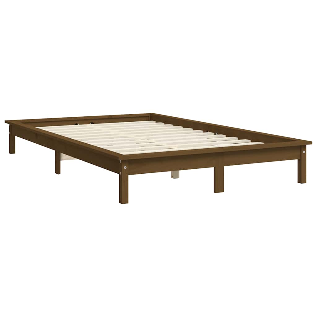 Bed Frame | Honey Brown | Solid Pine Wood | Double | Durable | Bed Frame