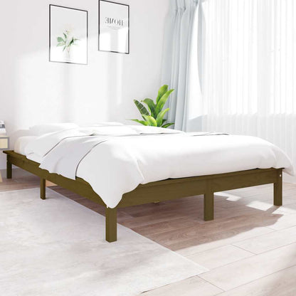 Bed Frame | Honey Brown | Solid Pine Wood | Double | Durable | Bed Frame