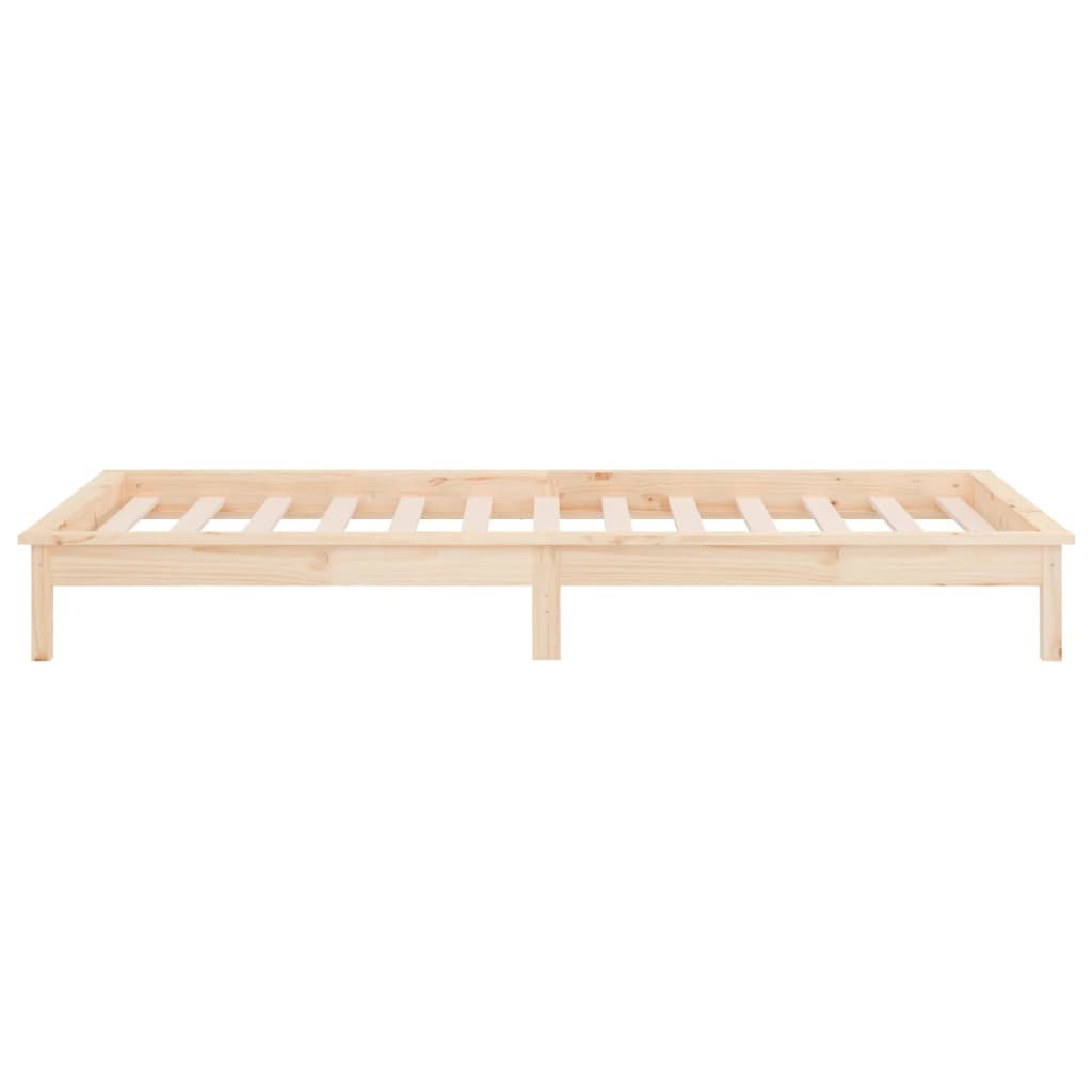 LED Bed Frame without Mattress 90x200 cm Solid Wood